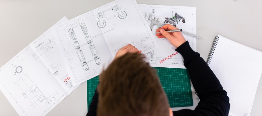 engineer reviewing plans